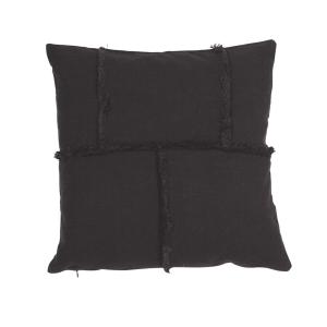 Svart kuddfodral med stora synliga sömmar