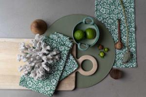 Servett ELLA 40x40 cm småblommig, grön