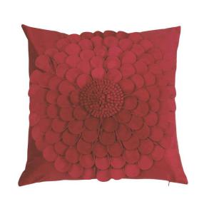 Kuddfodral CILLA 47x47 cm enfärgat med stor blomma, röd