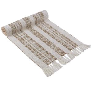 Löpare ARIEL stl. 40X140 cm, randig ripslöpare, offwhite