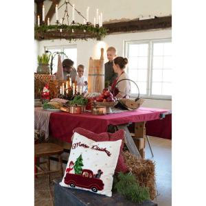 Kuddfodral CAR stl. 48X48 cm med julmotiv, röd