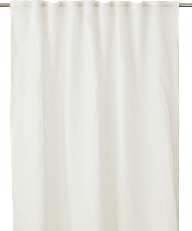 Multibandslängd Sophie, enfärgad gardin i tunnare tvättad och tumlad linne, Offwhite, Stl: 2x145x280cm