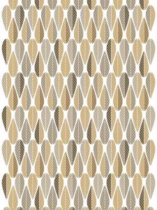 Kuddfodral Blader i grafiskt bladmönster i retrostil i havregult, beige och brunt