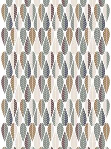 Kuddfodral Blader i grafiskt bladmönster i retrostil i turkos, beige och brunt