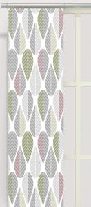 Panelgardin Blader, grafiskt retro mönster Stl. 2st 43x240 Rosalila, grön