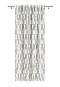 Gardin Blader, grafiskt retro mönster Stl. 1st 140x240, rosalila, grön