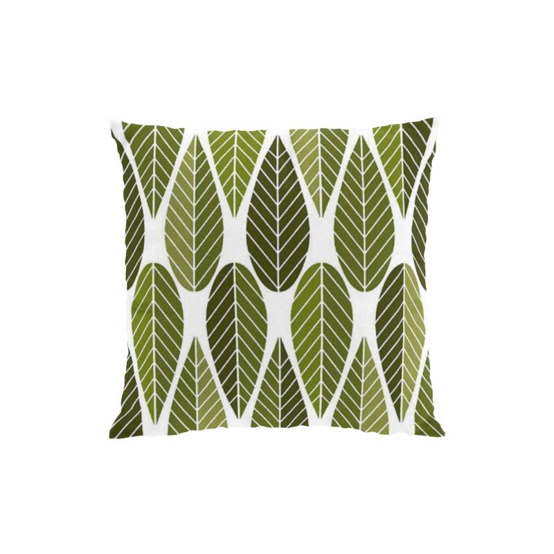 Kuddfodral Blader, grafiskt retro mönster. Stl. 47x47cm, grön