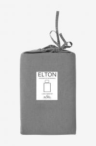 Örngott ELTON, enfärgat vintage tvättat örngott med jeans söm i mellangrått