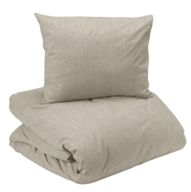 Bäddset ELTON, enfärgat vintage tvättat bäddset med jeans söm i beige