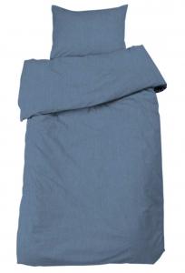 Bäddset ELTON, enfärgat vintage tvättat bäddset med jeans söm i denimbå