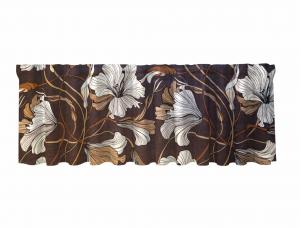 Gardinkappa LILLY, blommig, brun