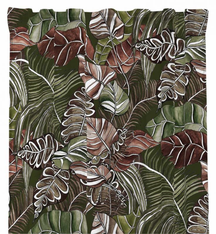 Gardinlängd CATHY, blad, brun, Stl. 2 st 140x250 cm