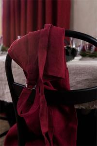 Förkläde LINNE, mörkröd