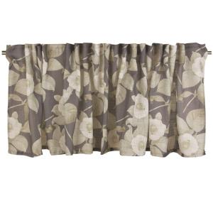 Gardinkappa Elvira, blommig, Stl. 55X250 cm, mörkgrå, beige, grön