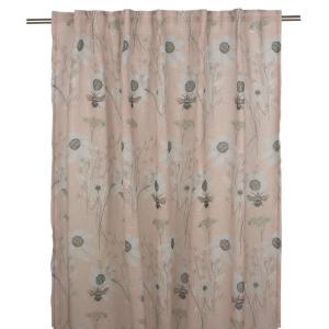 Gardin Livia, blommig sommaräng. Stl. 2X135X250 cm, rosa/beige.