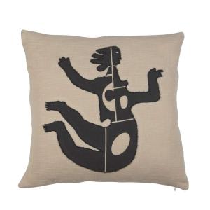 Kuddfodral Adora, grafiskt mönster, Stl. 48X48 cm, beige, svart