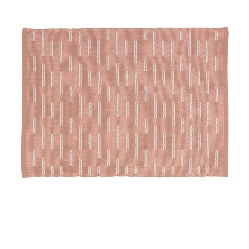 Bordstablett, tallriksunderlägg Leia, oregelbunden randning, Stl. 35X45 cm, rosa