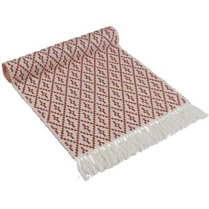 Löpare Benji, inkainspirerat mönster, frans i kortsidorna, peach