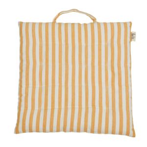 Sittdyna Svea, randig med handtag i gult