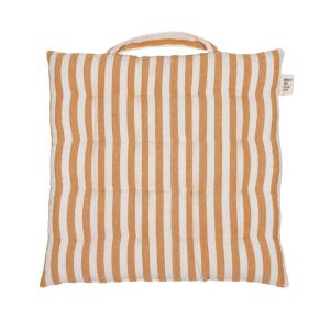 Sittdyna, palldyna Svea, randig med handtag i apelsinfärg