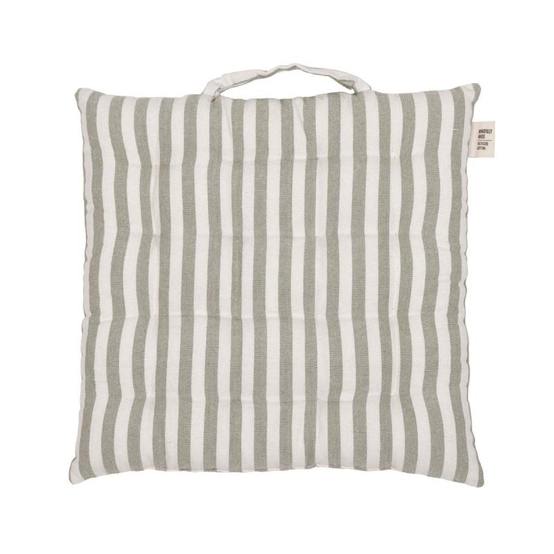 Sittdyna, palldyna Svea, randig med handtag i lindblomsgrönt