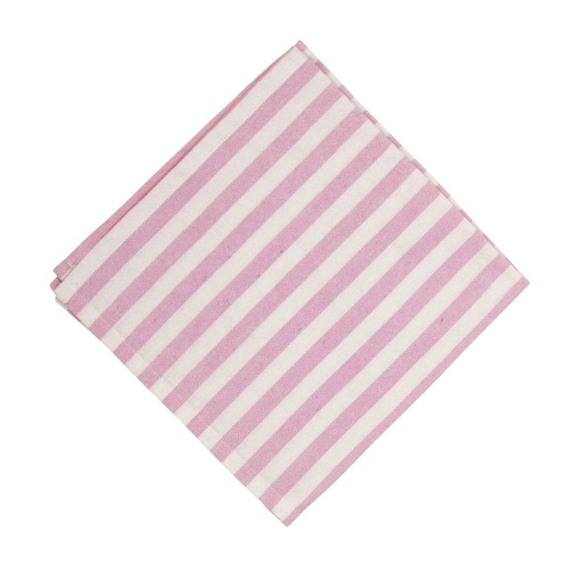 Servett eller liten duk, Svea, klassiskt randig i rosa och offwhite