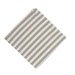 Servett eller liten duk, Svea, klassiskt randig i lindblomsgrön och offwhite