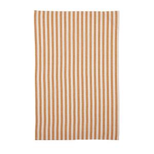 Kökshandduk Svea, klassiskt randig handduk i apelsinfärg och offwhite