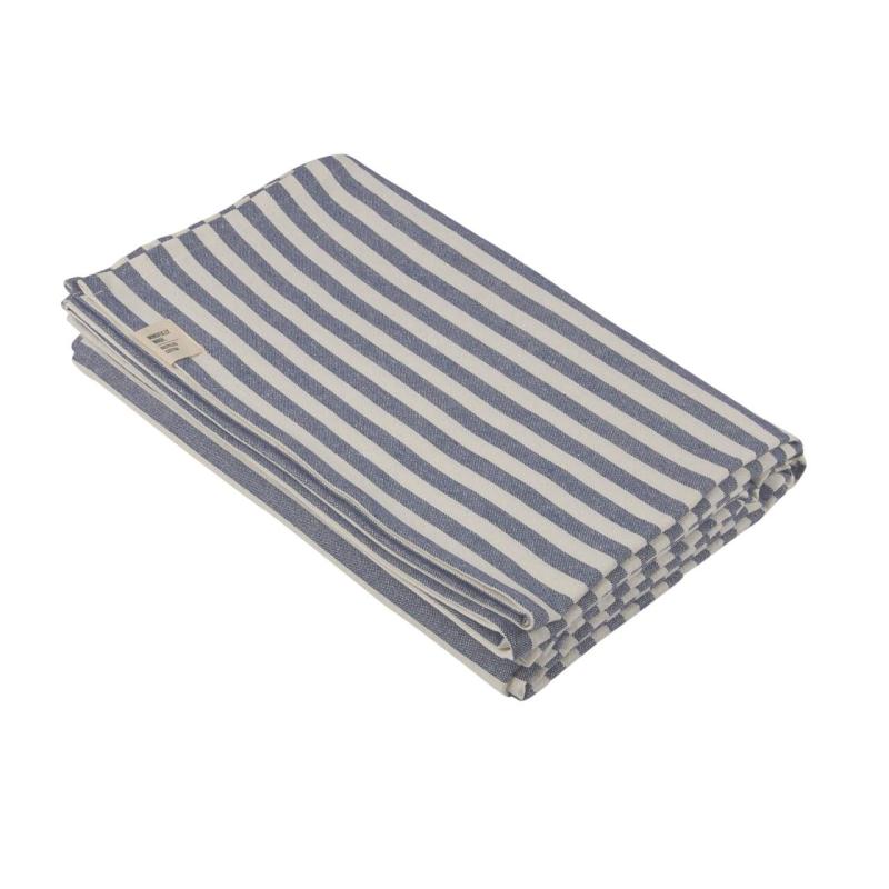 Akrylatbehandlad Duk SVEA klassiskt randig duk i denimblått