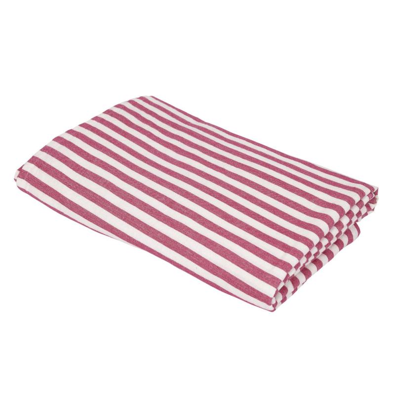 Akrylatbehandlad Duk SVEA klassiskt randig duk i cericerosa och offwhite