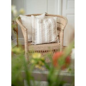 Kuddfodral ATLE, randig i jute och bomull