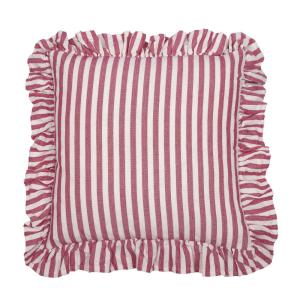 Kuddfodral SVEA, cericerosa och vit randig med volang runt kanten