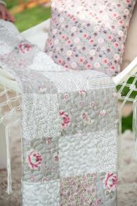 Dubbelöverkast Greta, quiltad, lapptäcksmönstrad, Stl. 260X260 cm, rosa, beige