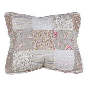 Kuddfodral Greta, quiltad, lapptäcksmönstrad, Stl. 50X60 cm, rosa, beige
