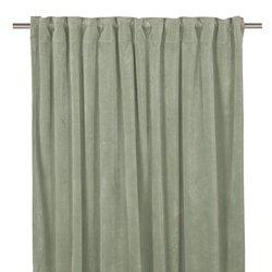 Gardin ESTHER, extra lång enfärgad i sammet med lyster, Agavegrön