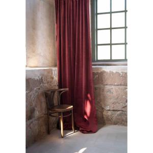 Gardin ESTHER, enfärgad i sammet med lyster, vinröd