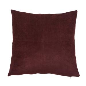 Kuddfodral MOCKI, enfärgad i konstgjord mocka i vinröd