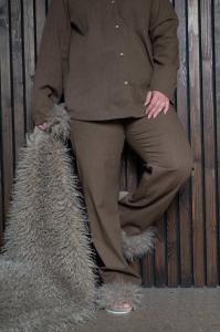 Pläd Curly i pälsimitation i brunt