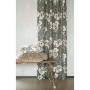 Gardin Hedda med stora blommor i beigebrunt på grön botten