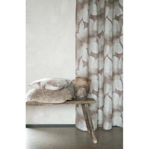 Kuddfodral Capri med stora blad i brunbeige på brun botten