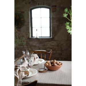 Tygservett, liten duk Axel med vävda rutor i antikvitt och beige