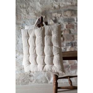 Sittdyna Lucas, med handtag, återvunnen vävd rand i klassisk stil. Offwhite