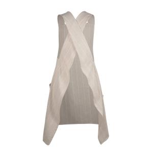 Förkläde Lucas, breda axelband, mönstervävd och återvunnen rand i klassisk stil. Offwhite