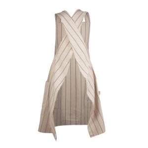 Förkläde Lucas, breda axelband, mönstervävd och återvunnen rand i klassisk stil. Kastanj