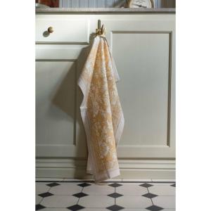 Kökshandduk SONIA, blommig och bård runt om, gul botten