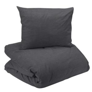 Bäddset ELTON, enfärgat vintage tvättat bäddset med jeans söm i mörkgrått