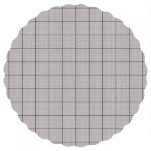 Rund Vaxduk RUTA, diameter 140cm,rutig i grått