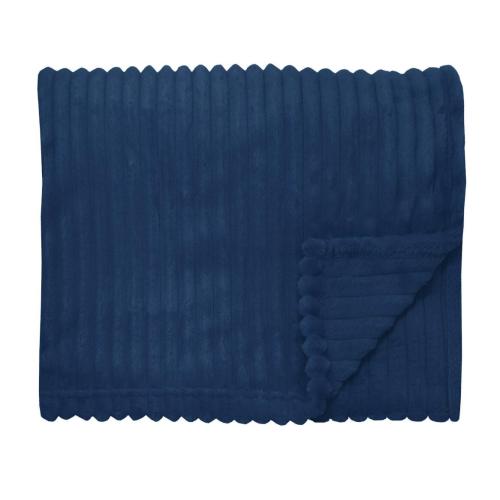 Pläd Baloo, ribbad struktur, navy