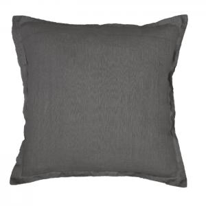 Kuddfodral LINNE, enfärgat, mörkgrå