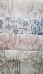 Gardinlängd BLOMMIGT, linne